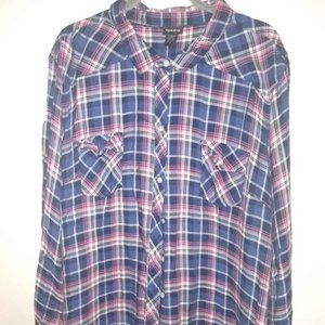Torrid Plaid Button-up Tee